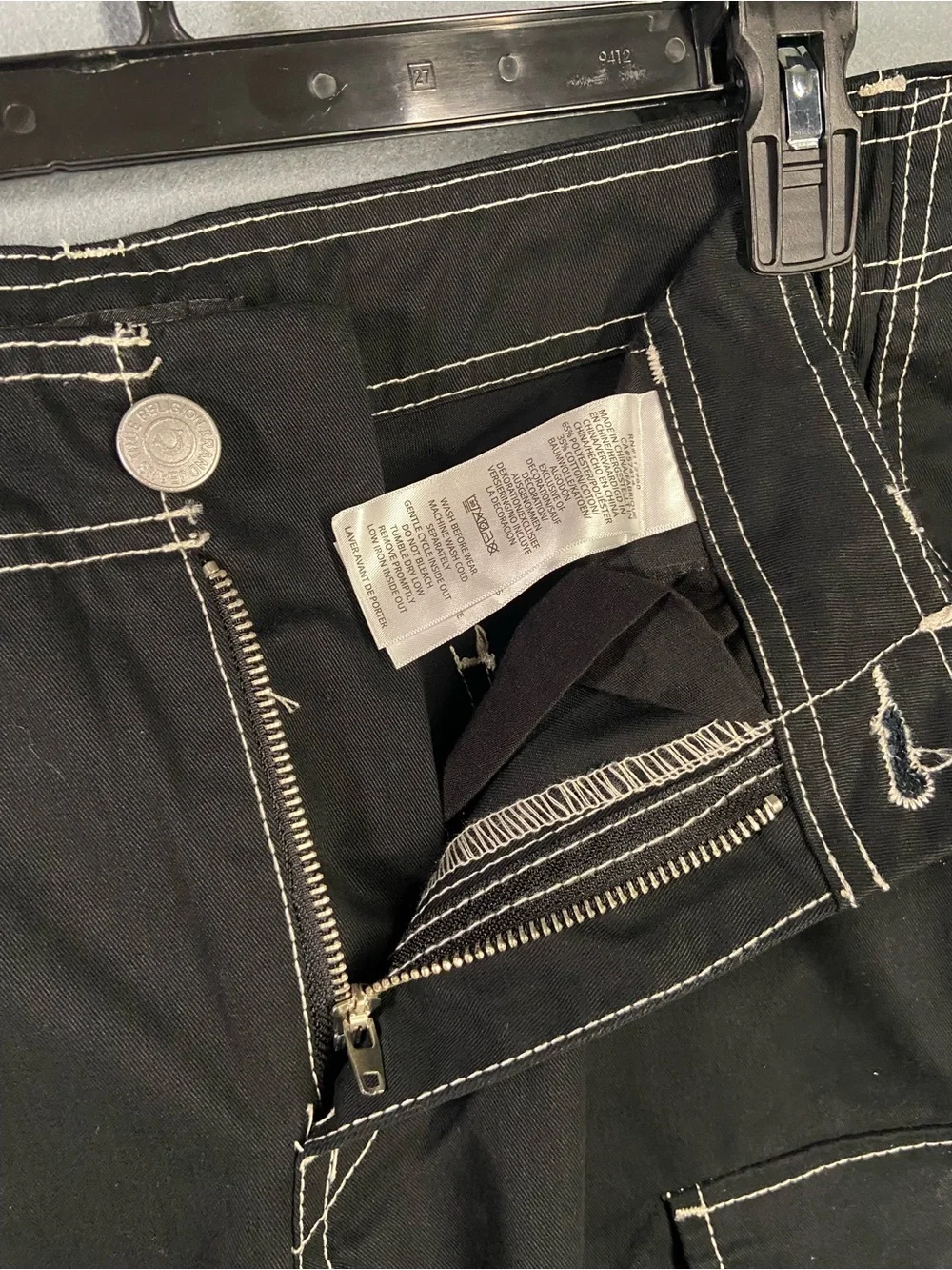 True Religion Black Cargo Pants